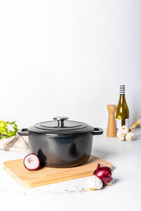 Schmortopf mit Deckel  Gemütlich & Trendig  Fontestic  Emailliertes Gusseisen  Ø 24 cm  4,6 l 