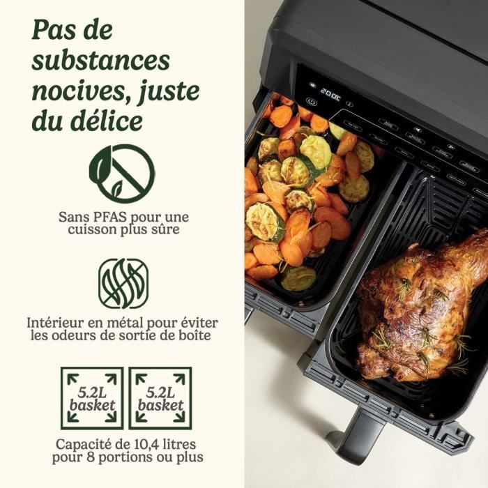 CUISINART Airfryer AFD10OBLE  10,4 l Fassungsvermögen  Doppeltank  Schwarz  2400 W