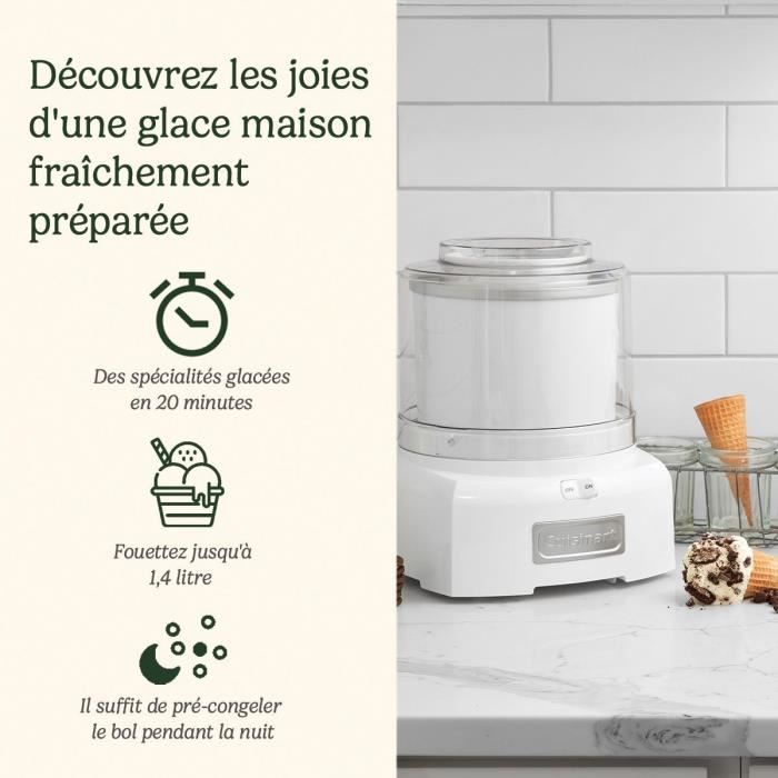 CUISINART Eismaschine - ICE21E - 35 W - 1,4 L - Weiß
