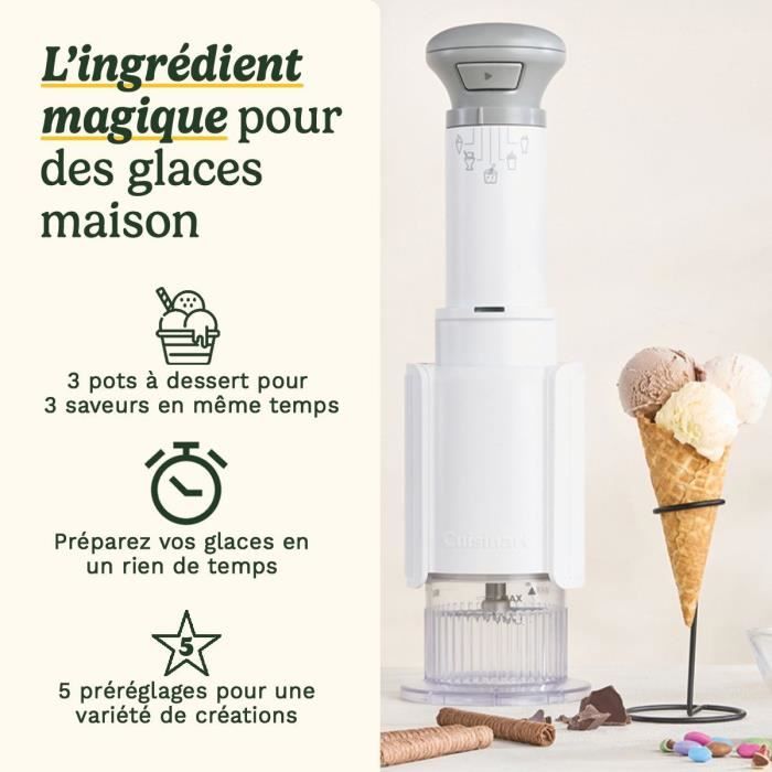 CUISINART Eismaschine - ICEFD10E - 250 W - 3 x 240 ml - Weiß