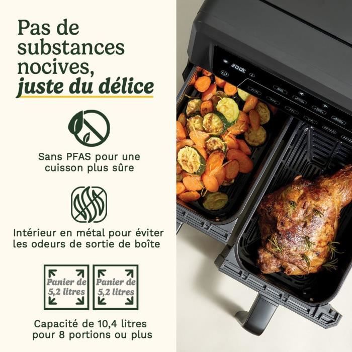 CUISINART Airfryer AFD10XBLE  10,4 l Fassungsvermögen  Doppeltank  Schwarz  2400 W
