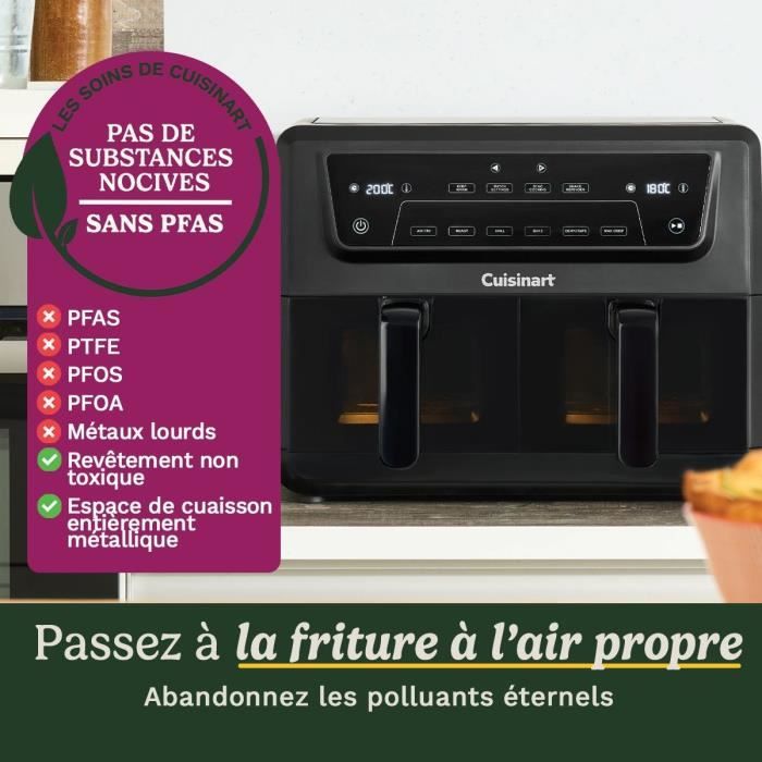 CUISINART Airfryer AFD10XBLE  10,4 l Fassungsvermögen  Doppeltank  Schwarz  2400 W