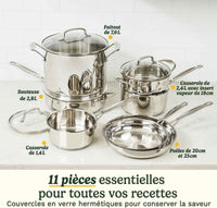Kochgeschirr-Set  Geeignet für alle Herdarten, inklusive Induktion  CUISINART  77-11G  Edelstahl
