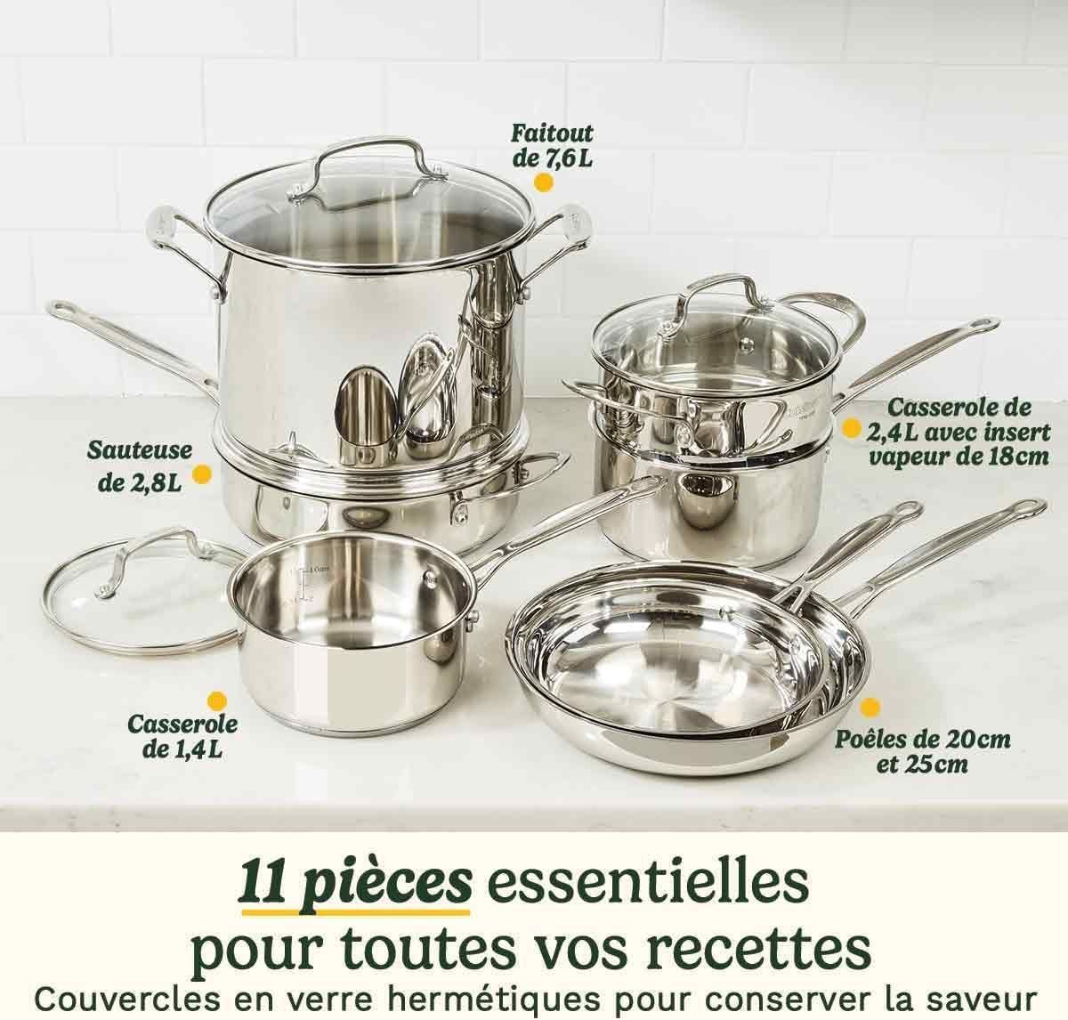 Kochgeschirr-Set  Geeignet für alle Herdarten, inklusive Induktion  CUISINART  77-11G  Edelstahl