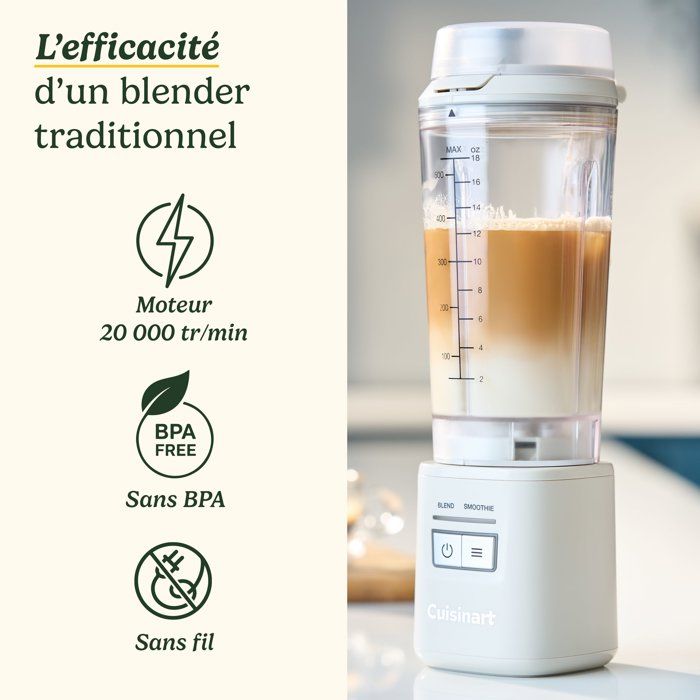 Mixer - CUISINART - PBL100E Blast&Go - 120 W - 500 ml - 50 dB - Weiß