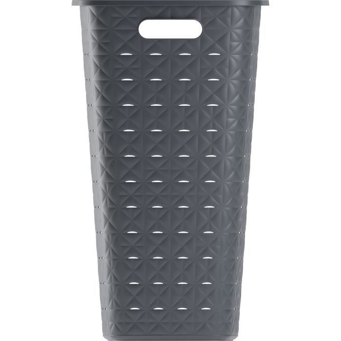 Wäschekorb - CURVER - Softex - 56L - 70% recycelt - 59 x 43 x 34 cm - Grau