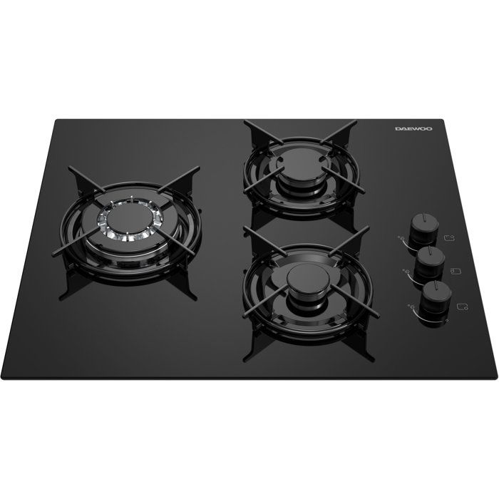 Gaskochfeld - DAEWOO - 3 Brenner - 60 cm - BH6GKR21BNL - Schwarz