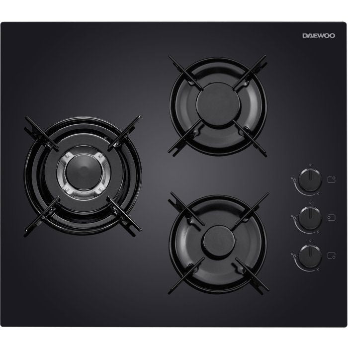Gaskochfeld - DAEWOO - 3 Brenner - 60 cm - BH6GKR21BNL - Schwarz