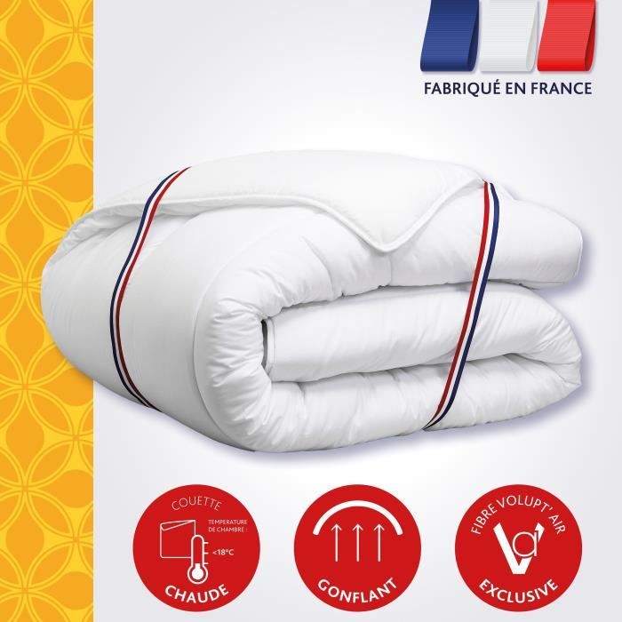 Duvet 240 x 260 cm - Dodo - Temperate - 100% Polyester fiber - For 2 people - White
