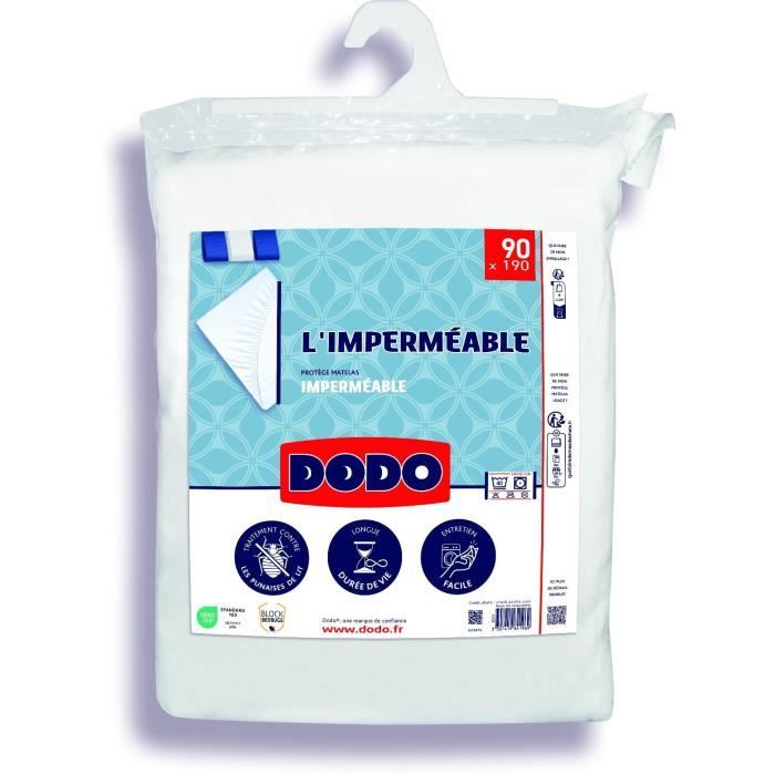 Waterproof mattress protector - 90x190 cm - Cotton/polyester - Anti bedbugs
