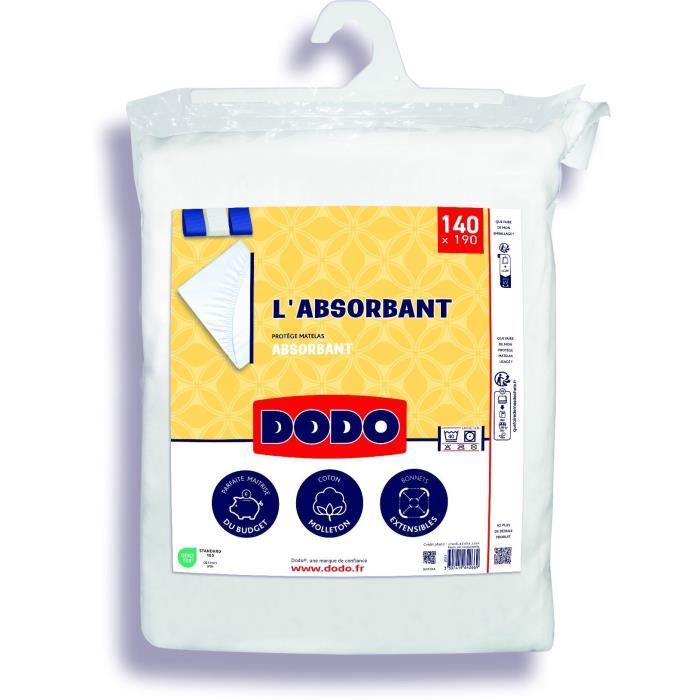 Absorbent mattress protector - 140x190 cm - polyester