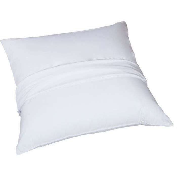 DODO Pack 2 trendy pillows 60x60cm + 2 waterproof pillow protectors 60x60 cm - 100% Polyester fillin