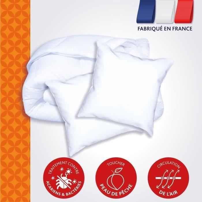 DODO Pack Warm anti-mite duvet 220x240 cm + 2 pillows 60x60 cm - Splendor - 100% volupt'air filling 