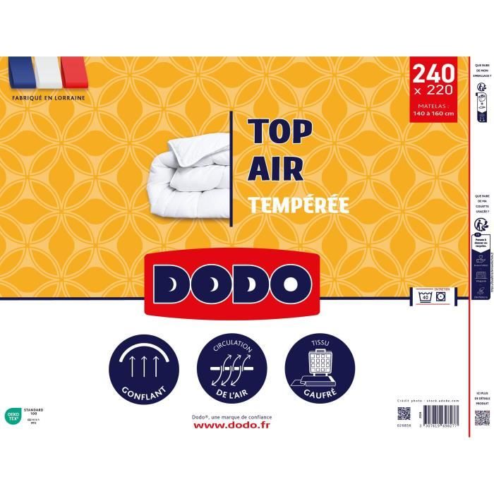 Temperate duvet - DODO - TOP AIR - 220 x 240 cm - 300G/M² - White