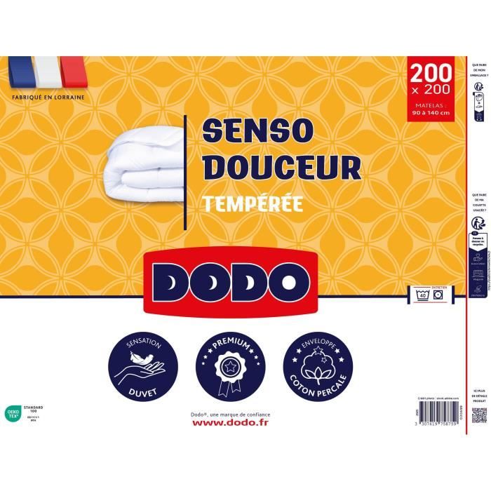 DODO - Temperierte Bettdecke 350 g/m² - SENSO DOUCEUR - 200 x 200 cm - Weiß