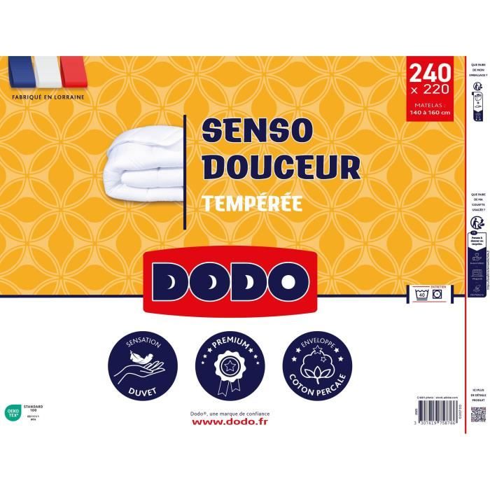 DODO - Temperierte Bettdecke 350 g/m² - SENSO DOUCEUR - 220 x 240 cm - Weiß
