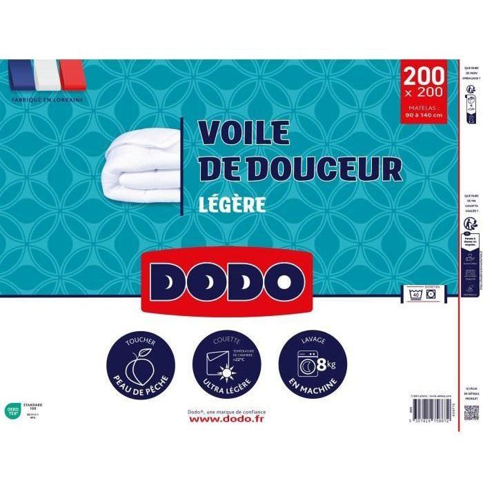 DODO  Ultraleichte Bettdecke 100 g/m²  VOILE DE DOUCEUR  200 x 200 cm  Weiß