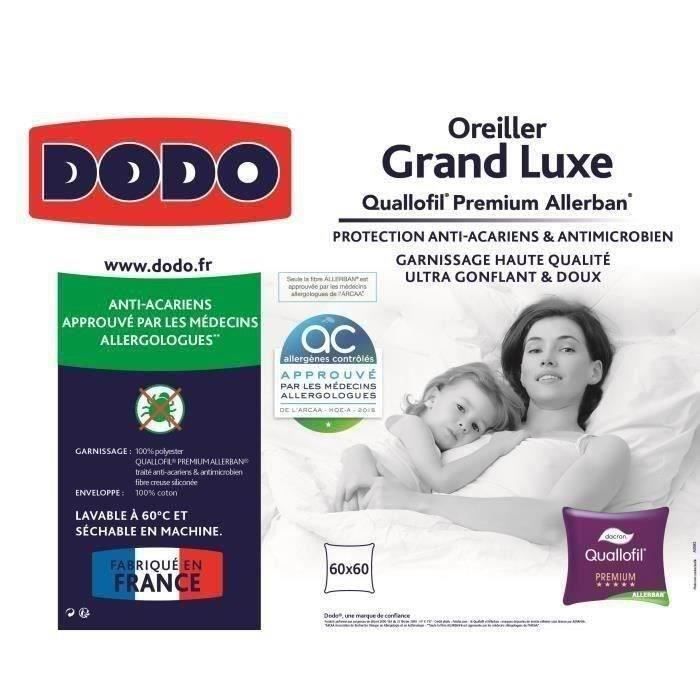 DODO Pillow Large Luxury Quallofil Allerban 60x60 cm white