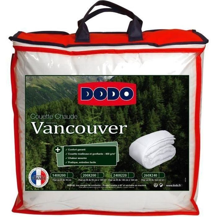 Vancouver hot duvet - 200 x 200 cm - 400gr/m² - White - Dodo