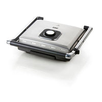 DOMO - Multifunction grill in stainless steel - Large teflon plates - Floating cover - Adjustable th