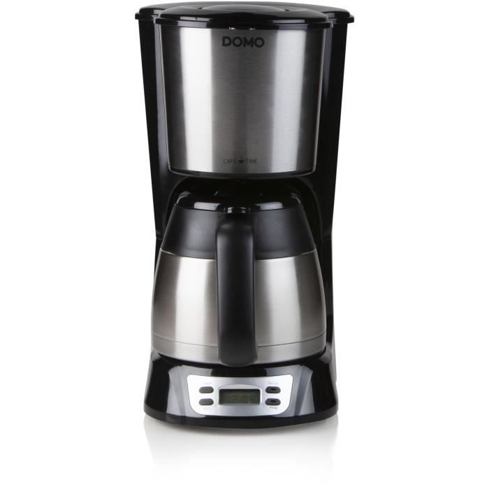 Filter coffee maker - DOMO - DO709K - 1000 W - 1 L - 8 cups - LCD screen - 24 h timer - Stainless st