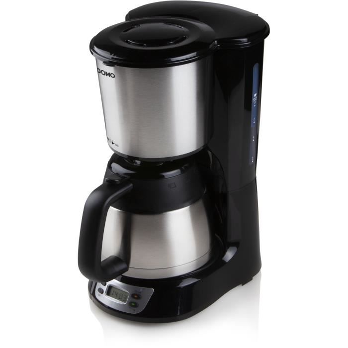 Filter coffee maker - DOMO - DO709K - 1000 W - 1 L - 8 cups - LCD screen - 24 h timer - Stainless st