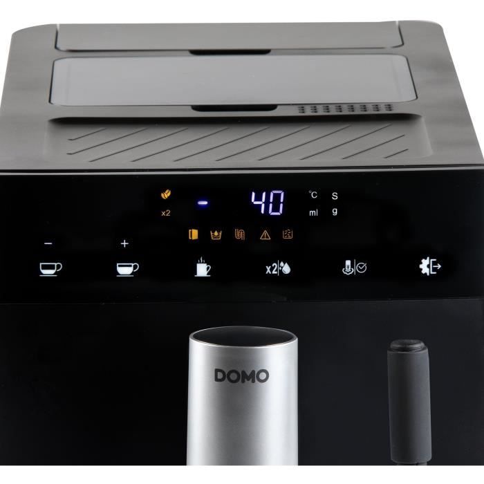 Automatic espresso machine with grinder - DOMO - DO1150K - 1350 W - 19 bar - 125 g coffee - Black