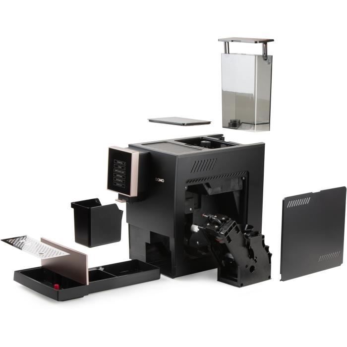 Automatic espresso machine with grinder - DOMO - DO743K - 1350 W - 19 bar - 125 g coffee - Black