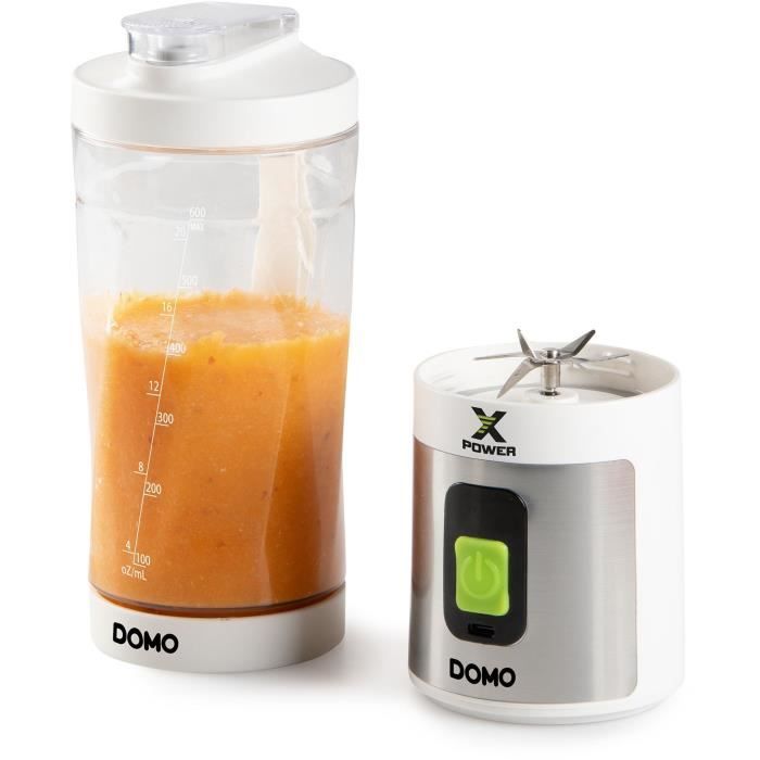 Cordless portable blender - DOMO - DO752BL - XPOWER - 120 W - 600 ml - White