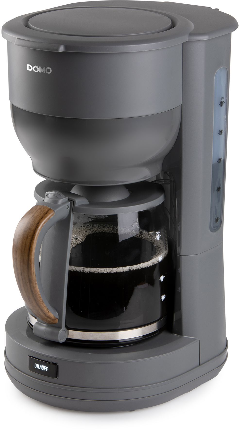 Filterkaffeemaschine - DOMO - DO754K - 1,25 L - 10 Tassen - Grau / Holz