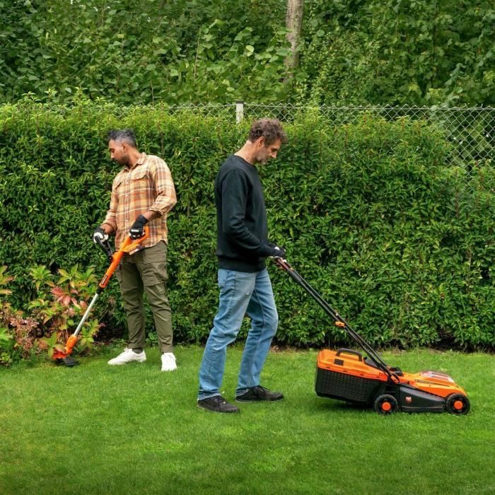 Pack BRUSHLESS 20V lawn mower 33cm cutting length + trimmer + hedge trimmer - DUAL POWER - POWDPGBOX