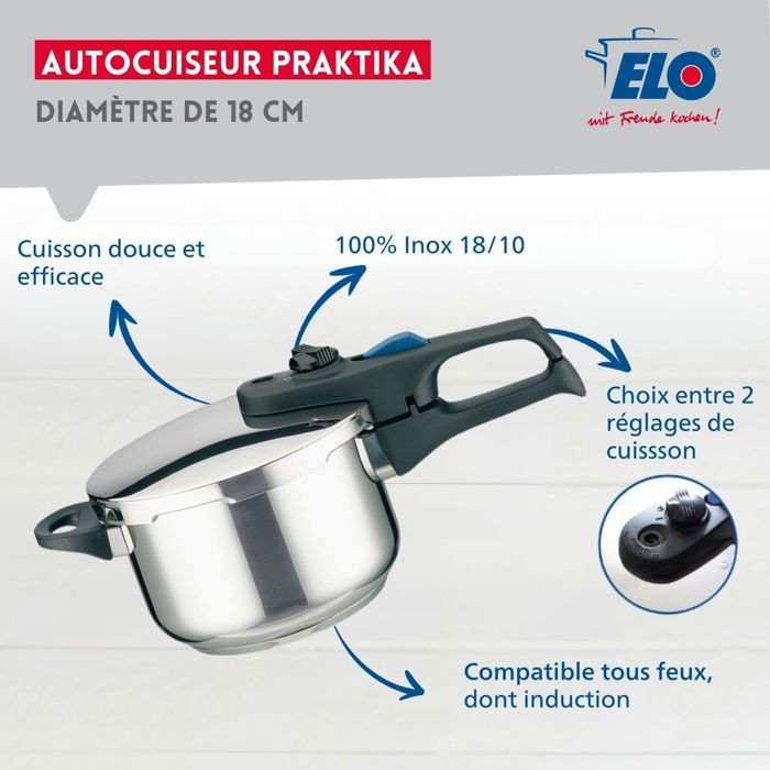 Schnellkochtopf - FACKELMANN - Elo Praktika - 18 cm - 2,7 Liter