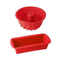 Silikon-Kougelhopf- und Kuchenform  DR oeTKER  Flexxibel Love  Rot