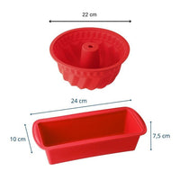 Silikon-Kougelhopf- und Kuchenform  DR oeTKER  Flexxibel Love  Rot