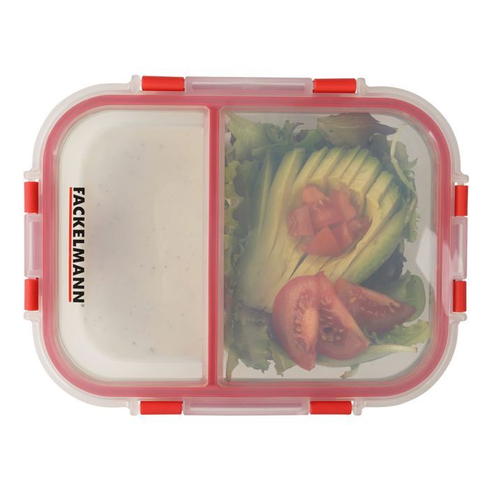 2er-Set Lunchboxen aus Glas - FACKELMANN - Move - Zwei Fächer - 1000 ml