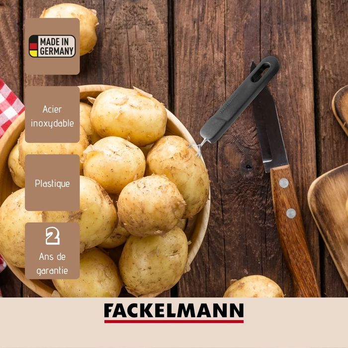 Duo-Hebel-Kartoffelstampfer und 3-zinkige Gabel - FACKELMANN - Für Kartoffeln