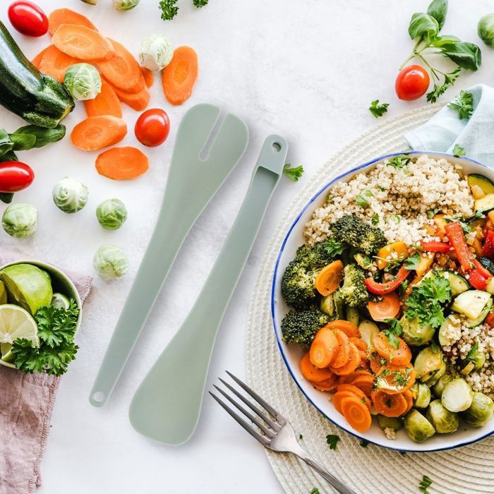 2er-Set Salatschüsseln und Salatbesteck - FACKELMANN - 20,5 und 25 cm