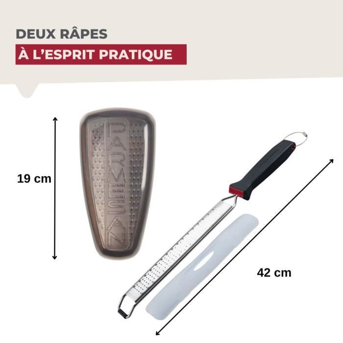 Duo Zestenreibe und Parmesanreibe - FACKELMANN - Edelstahl - 42 und 19 cm