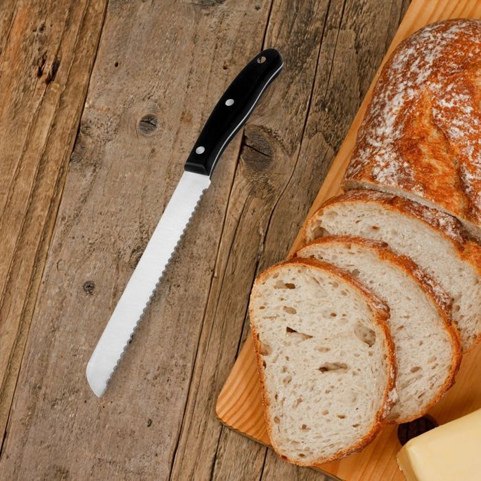2-teiliges Küchenutensil-Set: Brotkasten und Brotmesser aus Holz  FACKELMANN  Holzbearbeitung