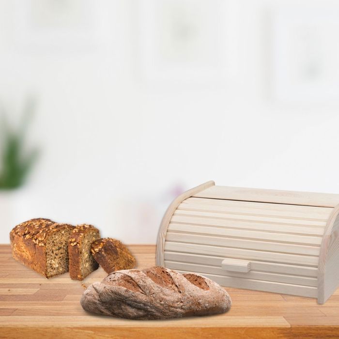 2-teiliges Küchenutensil-Set: Brotkasten und Brotmesser aus Holz  FACKELMANN  Holzbearbeitung
