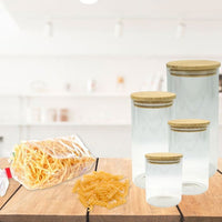 4er Set Vorratsdosen aus Glas - FACKELMANN - Natur - Bambusdeckel