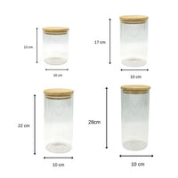 4er Set Vorratsdosen aus Glas - FACKELMANN - Natur - Bambusdeckel