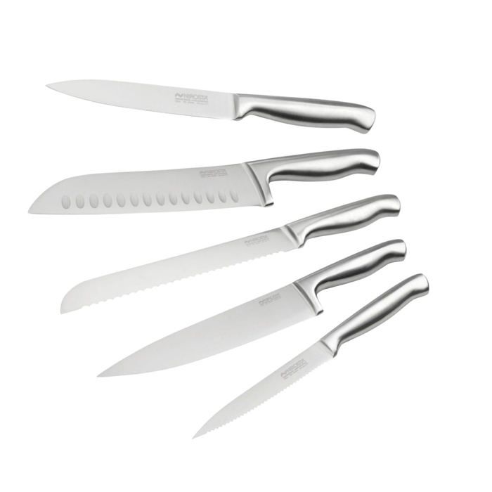 5er Set Profi-Küchenmesser - NIROSTA - Edelstahl - 24 bis 33,5 cm
