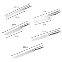 5er Set Profi-Küchenmesser - NIROSTA - Edelstahl - 24 bis 33,5 cm