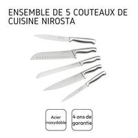 5er Set Profi-Küchenmesser - NIROSTA - Edelstahl - 24 bis 33,5 cm