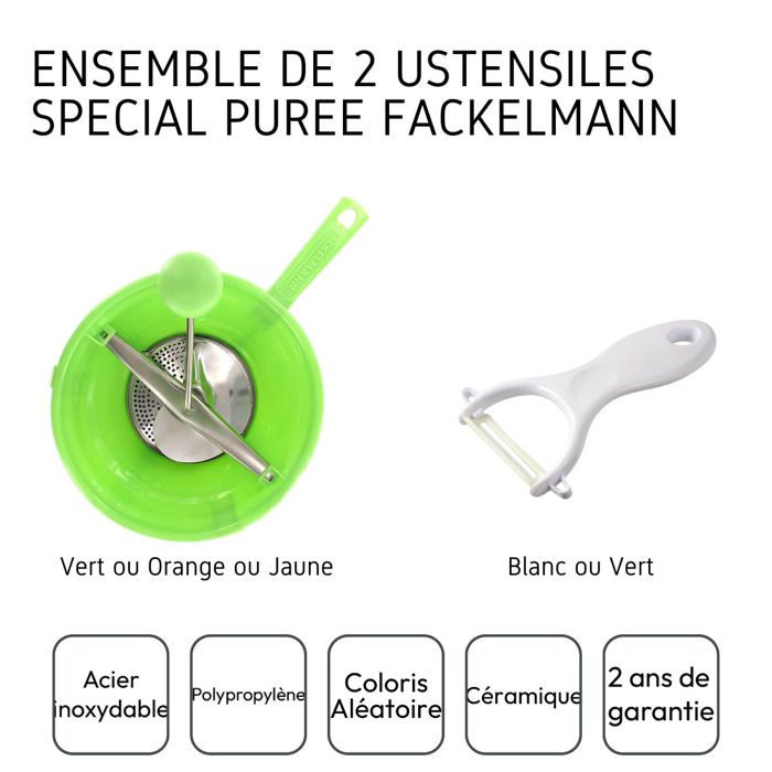 2er-Set Spezial-Kartoffelpüree-Utensilien mit Sparschäler und Gemüsemühle - FACKELMANN -