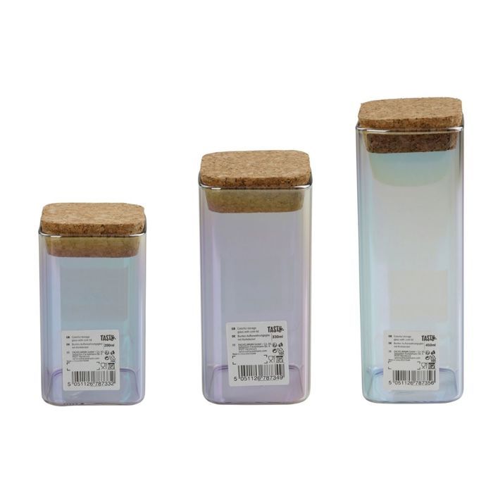 3er-Set Vorratsdosen aus Glas mit Deckel - FACKELMANN - Tasty Green - 280, 330 und 450 ml