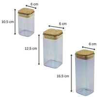 3er-Set Vorratsdosen aus Glas mit Deckel - FACKELMANN - Tasty Green - 280, 330 und 450 ml