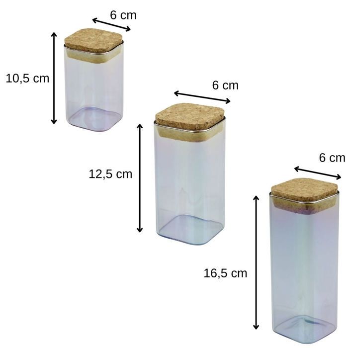 3er-Set Vorratsdosen aus Glas mit Deckel - FACKELMANN - Tasty Green - 280, 330 und 450 ml