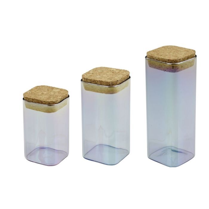 3er-Set Vorratsdosen aus Glas mit Deckel - FACKELMANN - Tasty Green - 280, 330 und 450 ml